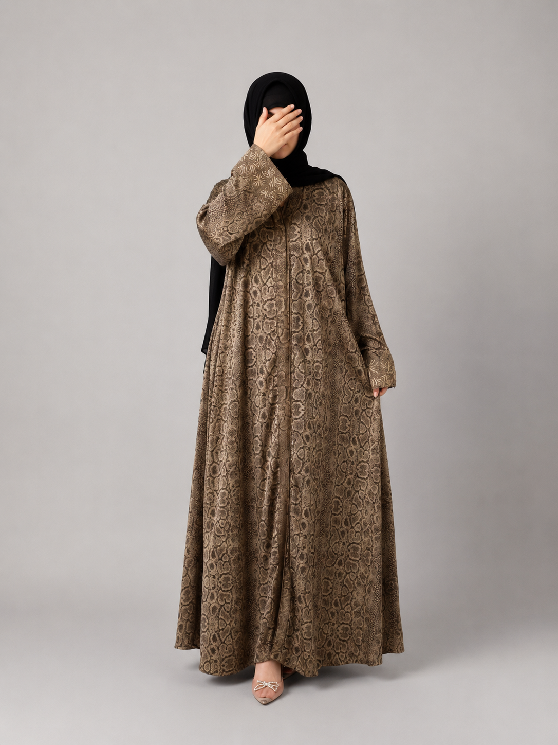 Formal Silk printed Abaya-1