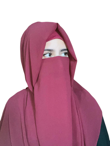 Hijab & Niqab Set-Maroon