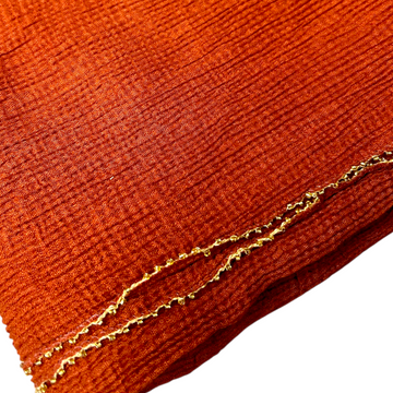 Self Textured Premium Hijab XL - Rust