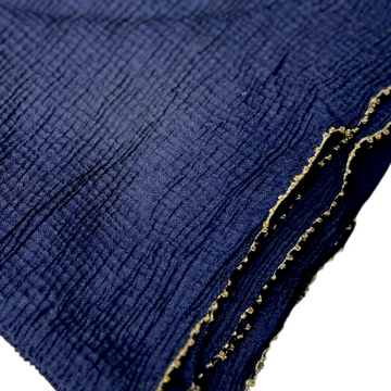 Self Textured Premium Hijab XL -  Navy Blue