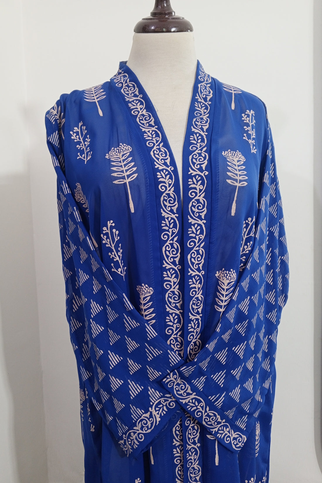 Block Print Shrug-Blue