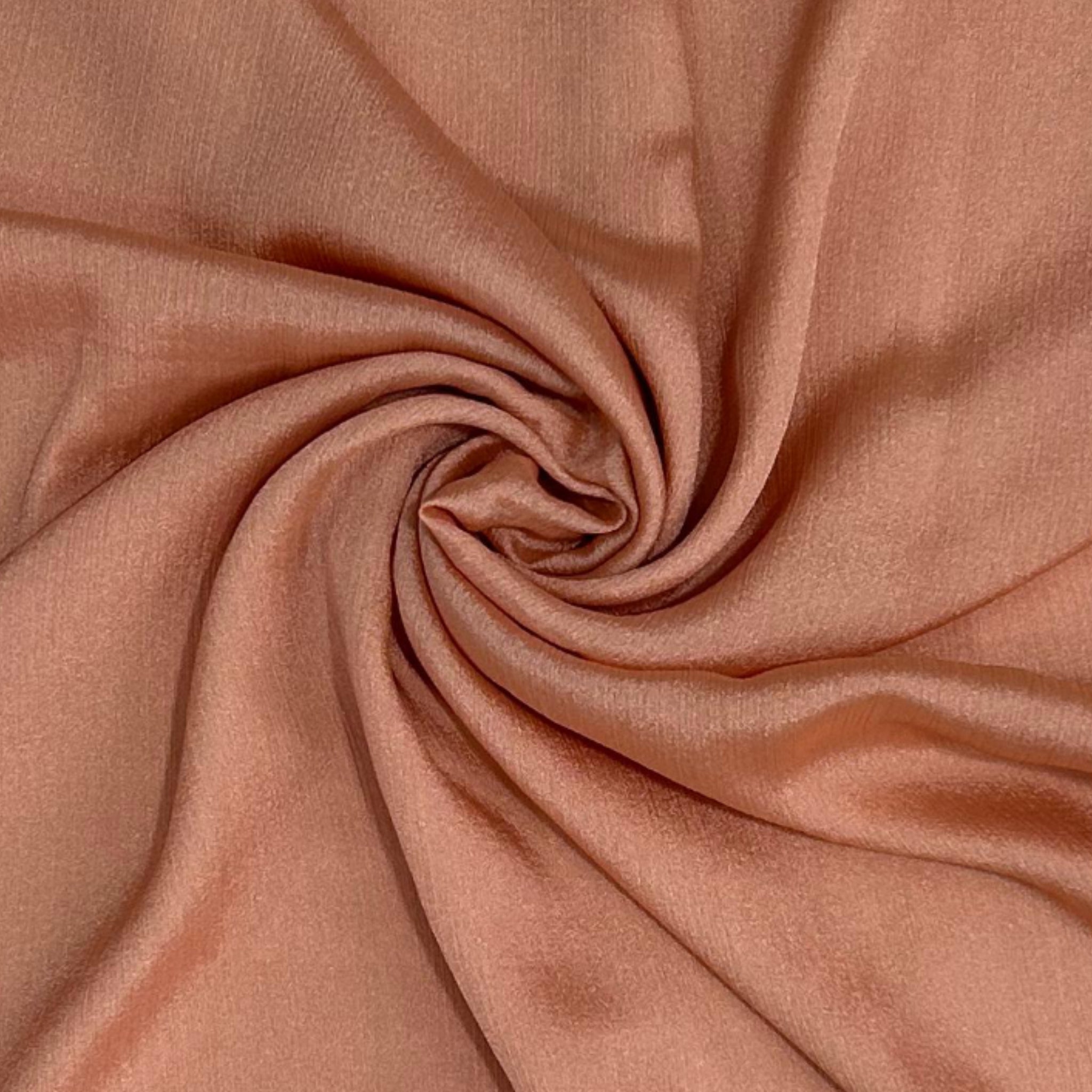 Crinkle Silk Hijab-Creamy Peach