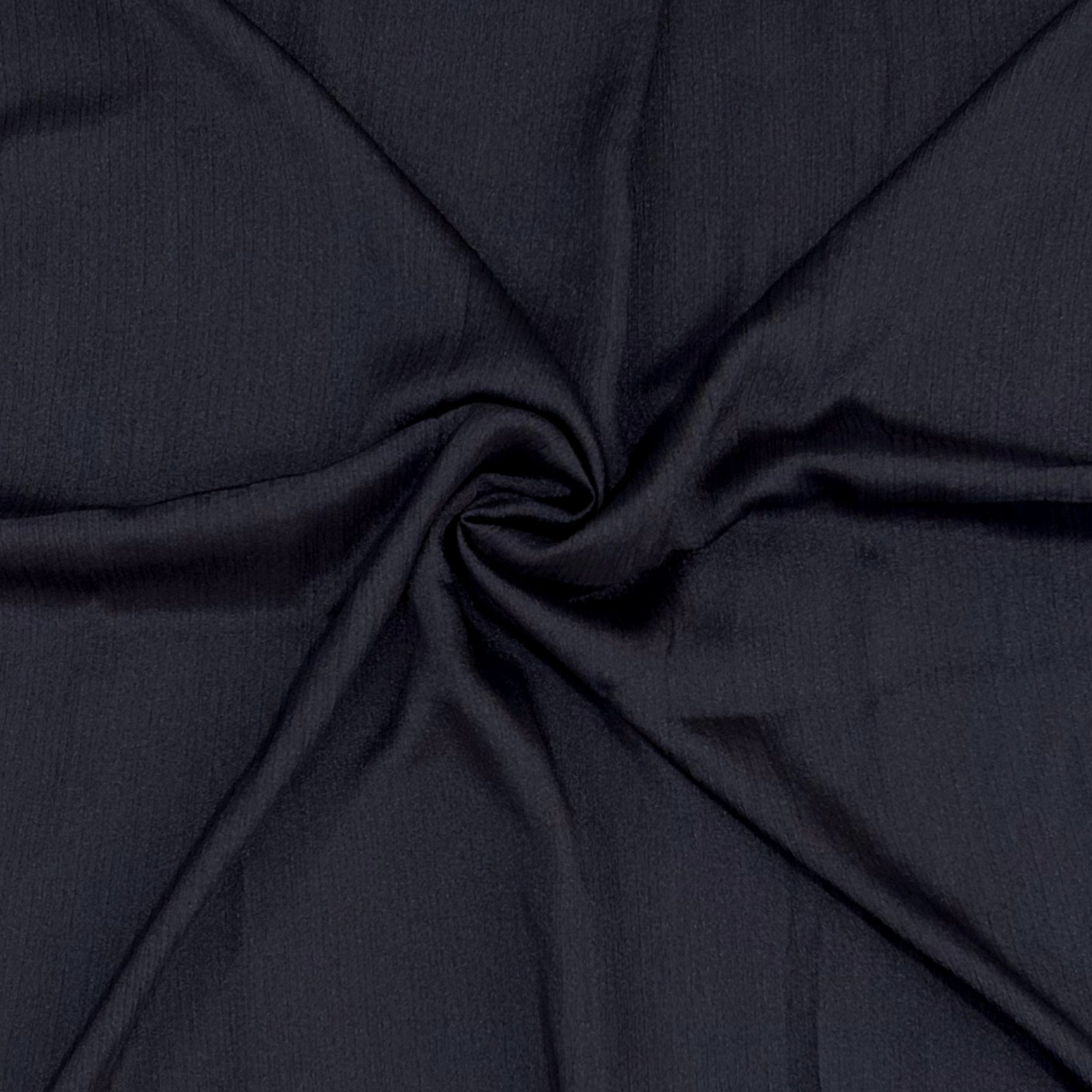 Crinkle Silk Hijab-Black
