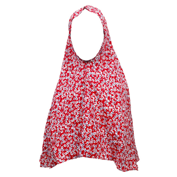 Kids Hijab Linen- Red Daisy