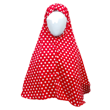 Kids Hijab Linen- Red Dots