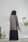 Purple and Grey Zoom Nida Premium Abaya with Embroidery