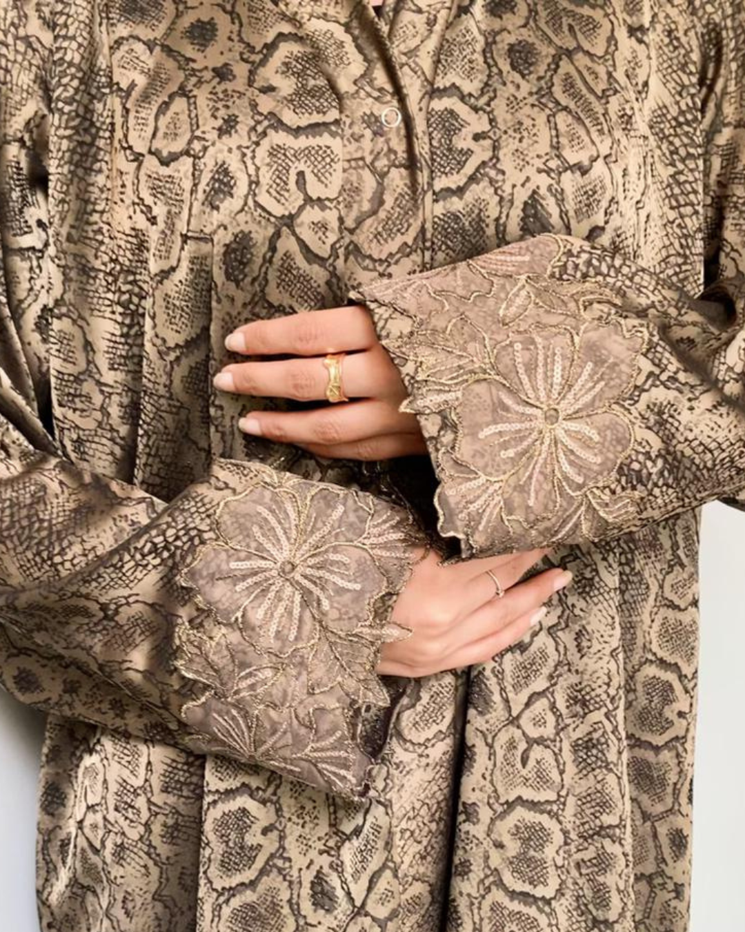 Formal Silk printed Abaya-1