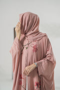 Pink Floral Hand-Painted Shrug for Women – Artistic Lightweight Outerwear with Unique Brushstroke Design