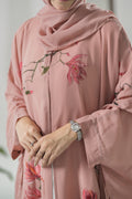 Pink Floral Hand-Painted Shrug for Women – Artistic Lightweight Outerwear with Floral pattern
