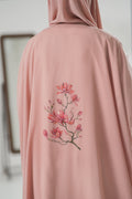 Pink Floral Hand-Painted Shrug for Women – Artistic Lightweight Outerwear 