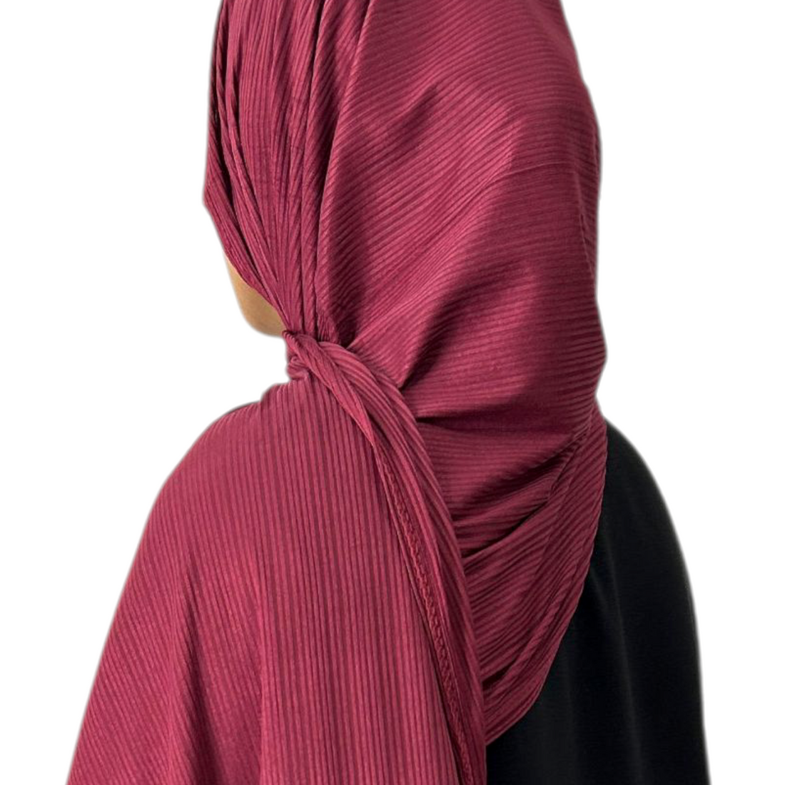 Ribbed Jersey Hijab - Maroon