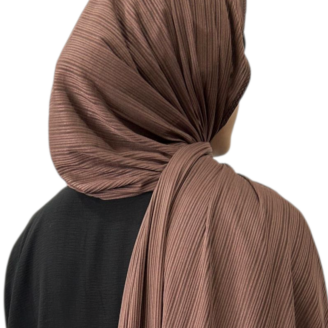 Ribbed Jersey Hijab - Brown