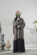 Purple and Grey Zoom Nida Premium Abaya with Hand Embroidery